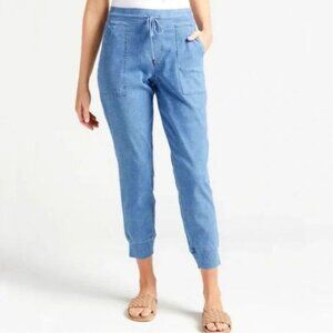 Level 99 Chambray Jogger Pants Stretch Waistband Size M